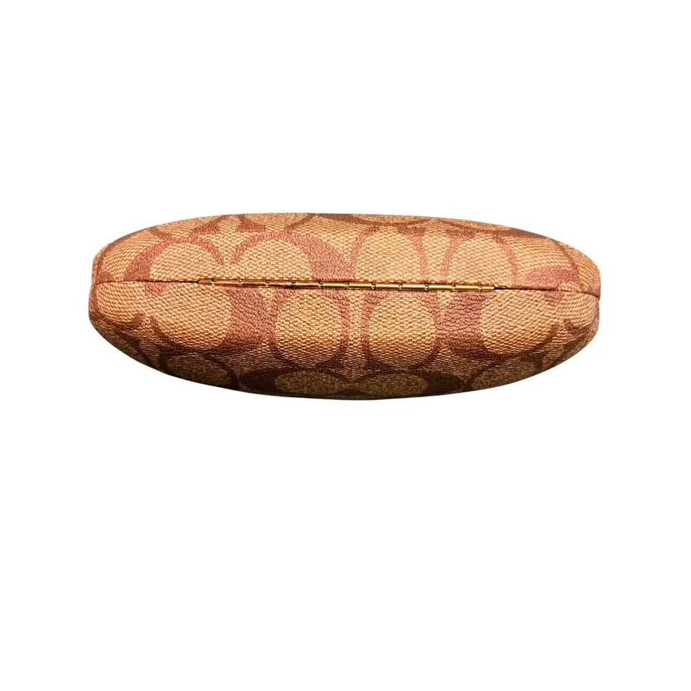 Coach Signature Monogram Hard Eyeglass Sunglasses Case Brown Tan Logo